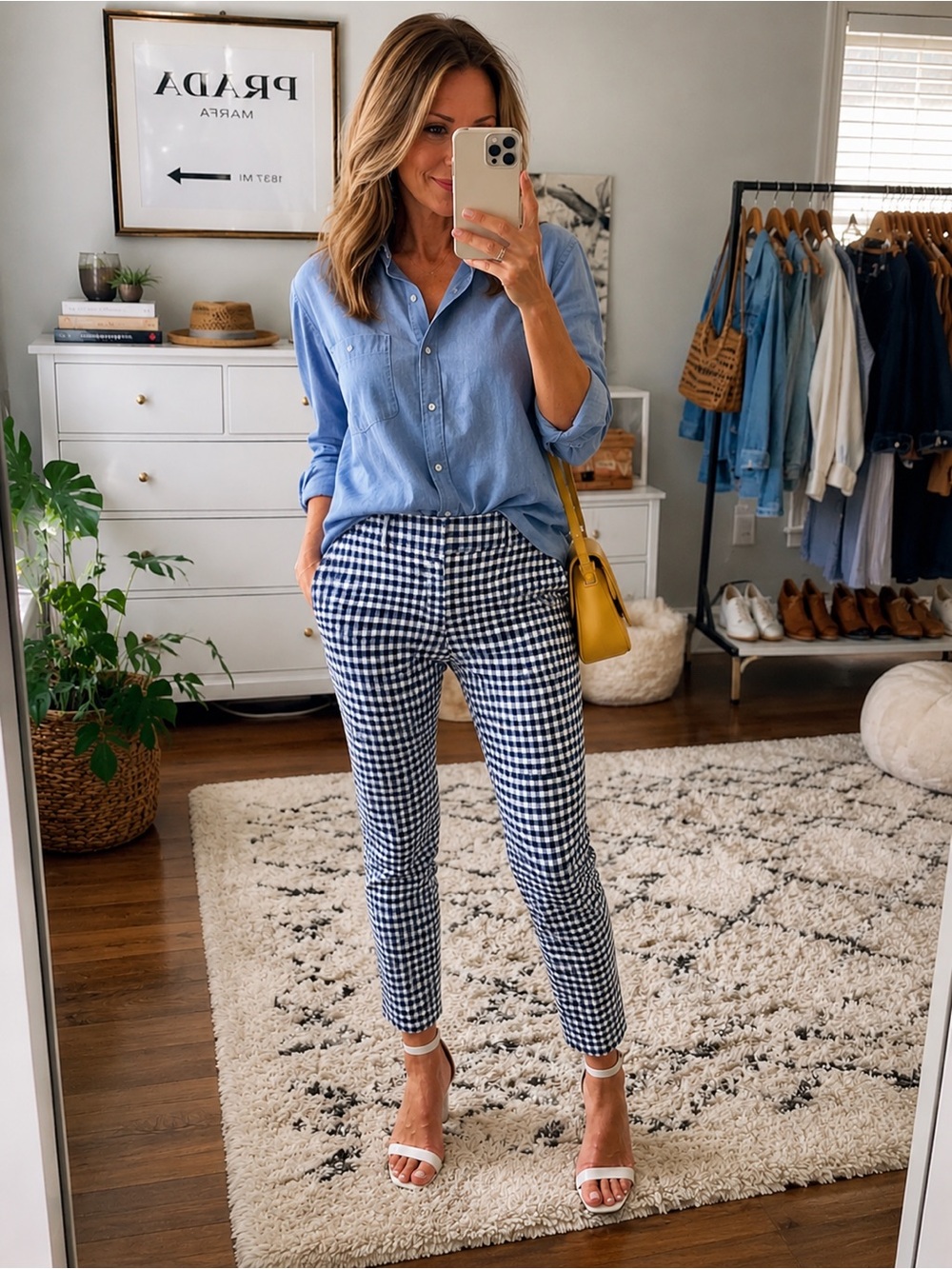 J.Crew Mattie Pant Navy & White Gingham Check Size 12 Petite NWT